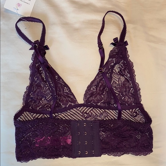 NWT L’Agent by AP Mia Triangle Lace Long Bralette - Picture 8 of 9